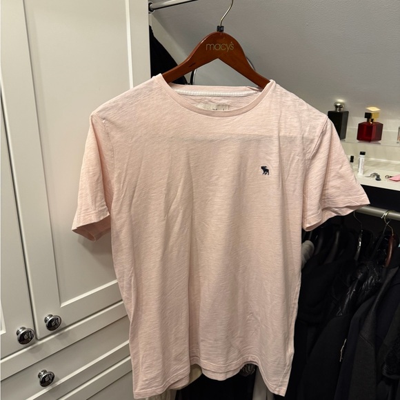 Abercrombie & Fitch Light Pink Short Sleeve Men Tee - Large - Picture 1 of 2